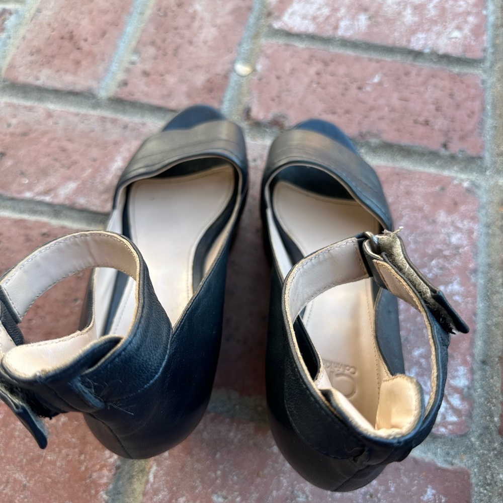 CK Calvin Klein wedge platform heels black leather - Picture 3 of 6